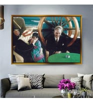 Altın Çerçeveli dekoratif tablo l1974 (Gold)
