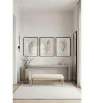 Modern Botanik Çizimler 3’lü Ahşap Çerçeveli Tablo Seti