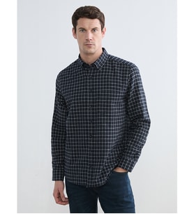 LCWAIKIKI Classic Siyah Regular Fit Ekose Erkek Gömlek