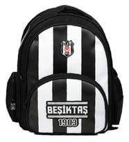 Beşiktaş Üç Bölmeli Erkek Çocuk Beşiktaş 1903 Baskılı Siyah - Beyaz Okul Sırt Çantası - 26357