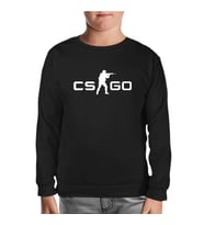 Counter Strike - CS Logo Siyah Çocuk Sweatshirt