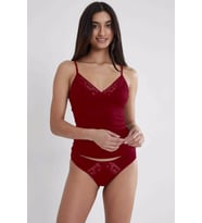 350 Kaşkorse Dantelli Kadın Atlet Külot Takımı (Bordo)