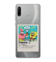 Huawei P30 Lite Uyumlu Sunger Bob Minimalist Poster Desenli Şeffaf Telefon Kılıfı