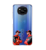 Poco X3 NFC Uyumlu Carlos Sainz ve Charles Leclerc Formula 1 Desenli Şeffaf Kılıfı