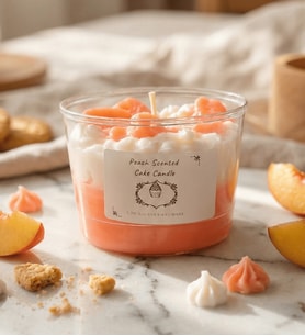 KUTU FESTİVALİ ŞEFTALİ KOKULU KURABİYE MUM PEACH SCENTED CAKE CANDLE