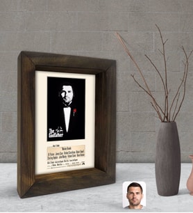 BK Gift Kişiye Özel Godfather Baba Silüet Tasarımlı Dekoratif Doğal Masif Ahşap Çerçeve 15x20cm-5 (Beyaz)
