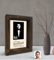 BK Gift Kişiye Özel Godfather Baba Silüet Tasarımlı Dekoratif Doğal Masif Ahşap Çerçeve 15x20cm-5 (Beyaz)