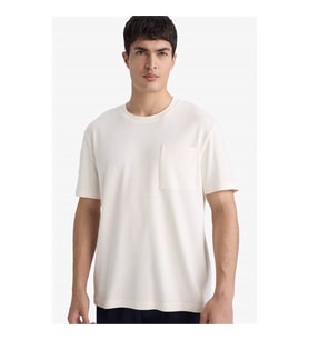 Defacto Regular Fit %100 Pamuk Ekru Erkek T-Shirt G1286AX/ER100