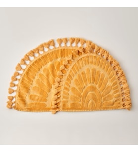 Maison%100 Pamuk Sunshine Paspas Takımı, Hardal, 60 x 100