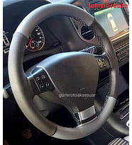 Fiat Linea Uyumlu Dikmeli Direksiyon Kılıfı 4prç Gri-siyah