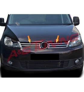 Volkswagen Caddy Krom Ön Panjur 2010-2014 2Prç Paslanmaz Çelik