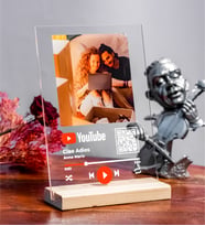 Kişiye Özel Youtube QR Kodlu Plak Şeffaf
