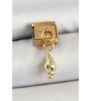 316L Çelik Sallantılı Deniz Kabuğu Model Gold Renk Nomination Charm - TJ-BC1437