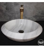 Sipahi Marble Marmara Pijamalı Yuvarlak Dizayn Lavabo
