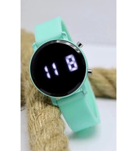 Silikon Kordonlu Beyaz Led Rakamlı Takvimli Genç Kadın Kol Saati Mls-1074