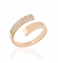Rose Altın Eklem Yüzük Taşlı 14K Gold (Çok Renkli)