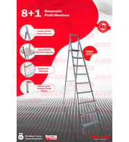 Yakut Serisi - 8+1 Basamaklı Galvanizli Profil Merdiven - Ev - Bahçe - İş Yeri İ (Gri)