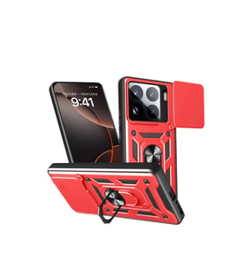 Durukar® Mi 15 Pro Kılıf Pars Lens Yüzüklü Silikon - Kırmızı
