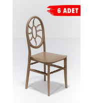 6 Adet Sunny Cappucino Sandalye / Balkon-Bahçe-Mutfak