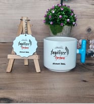 İngilizce Öğretmeni Hediye Seti Kupa Bardak T Kulplu ve Anahtarlık Öğretmenler Günü İngilizce Öğretmenine Hediye (Model 3)