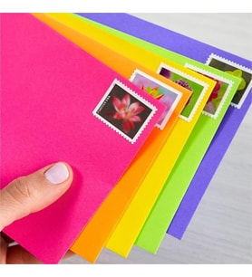 Renk #10 Zarflar, 10,5 cm x 24,1 cm, 10,9 kg/89 gsm, "Happy" 5 Renk Çeşitliliği, 200 Paket (92109)