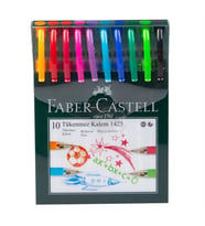 Faber Castell 1425 İğne Uç Tükenmez Kalem 10lu Karışık