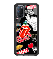 Oppo A72 Uyumlu Sticker Tasarımlı Glossy Telefon Kılıfı