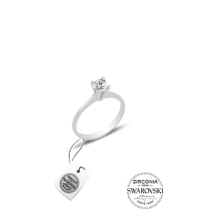 Söğütlü Silver Gümüş Swarovski tek taş yüzük