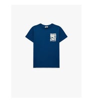 Koton Baskılı Mavi Erkek Çocuk T-Shirt 6SKB10114TK
