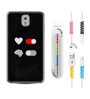 Samsung Note 3 4 5 8 9 20 Ultra 10 Lite Kılıf Kablo Koruma Spiral Silikon Love Brain 1722