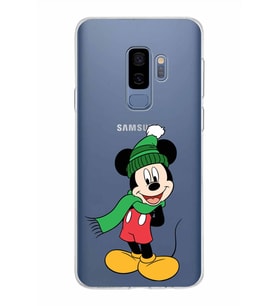 Samsung Galaxy S9 Plus Kapak Mickey Mouse Tasarımlı Şeffaf Silikon Kılıf