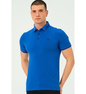 T8586 DEWBERRY ERKEK POLO YAKA T-SHIRT-DÜZ SAKS