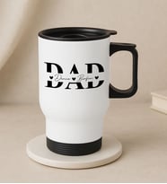 BK Gift Kişiye Özel Babalar Günü Tasarımlı Kulplu Beyaz Çelik Bardak Termos Mug 450ml-1, Babalar Günü Hediye, Babaya Hediye (Metal)