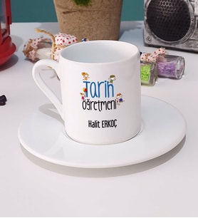 Tarih Öğretmeni Türk Kahvesi Fincanı Beyaz