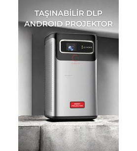 Taşınabilir DLP 3D Projektor, Otomatik Odak, 8000mAh Batarya, Portatif