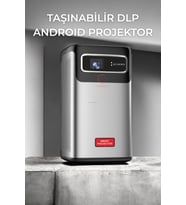 Taşınabilir DLP 3D Projektor, Otomatik Odak, 8000mAh Batarya, Portatif