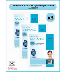 Dermal Aqua Arındırıcı ve Pürüzsüzleştirici Kolajen Maske 3 Adet
