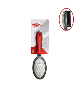 Natura Çift Taraflı Kedi Köpek Fırçası MK326 Large, Oval, Tüy Düğüm Açıcı, Parlatıcı Fırça