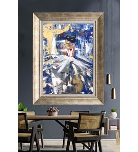 Tablore Soyut Balerin Yağlı Boya Görünümlü Çerçeveli Tablo Modern Dans Temalı Duvar Dekoru Yatak Odası Ve Salon Tablosu