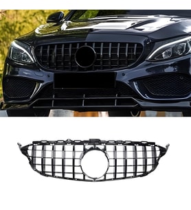 S-Dizayn Mercedes C-Class W205 Ön Panjur Parlak Siyah Piano Black GTR Model 2015-2018 (Karışık)