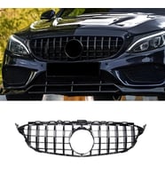 S-Dizayn Mercedes C-Class W205 Ön Panjur Parlak Siyah Piano Black GTR Model 2015-2018 (Karışık)