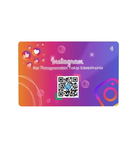 İşletmeler İçin İnstagram Yönlendirme Kartı  NFC + QR Kod  Müşteri Etkileşim Kartı