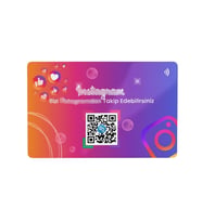 İşletmeler İçin İnstagram Yönlendirme Kartı  NFC + QR Kod  Müşteri Etkileşim Kartı