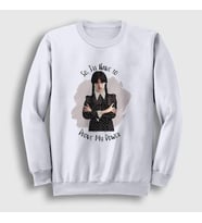 Presmono Unisex Beyaz Power Wednesday Addams Family Addams Ailesi Sweatshirt 366031tt