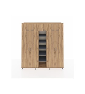 Hyperion Dolap 18 Raflı 9 Kapaklı 220x44x243 Çam-Çam/Antrasit