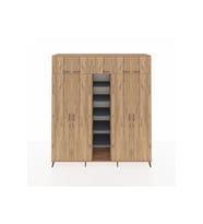 Hyperion Dolap 18 Raflı 9 Kapaklı 220x44x243 Çam-Çam/Antrasit