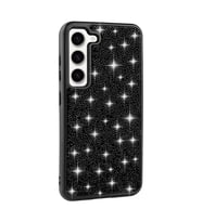 Lexroo Galaxy S23 Kılıf Parlak Taşlı Tasarım Pırlanta Kılıf - Siyah