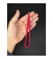 SEVGİLİYE ÖZEL HEDİYE TOZ KEHRİBAR TESBİH PEMBE RENKLİ KAPSÜL KESİM 11MMX8MM H-1572.