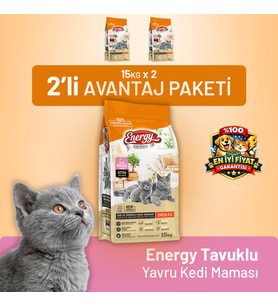Tavuklu Yavru Kedi Maması 15 kg - 2 Adet