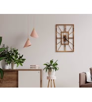 BK Home Dekoratif 45cm Ahşap Duvar Saati-32 (Beyaz)